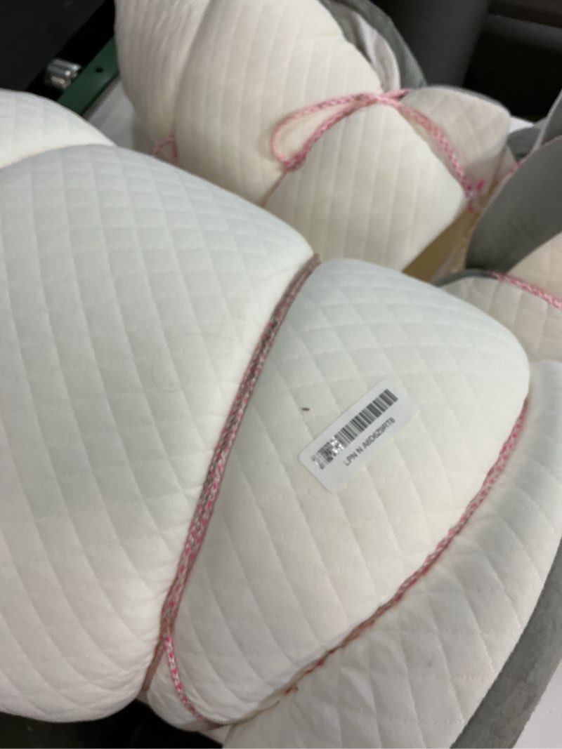 Condition photo showing As Is for Yojoker 4PCS Orthopedic Bed Wedge Pillow Set for Sleeping, Post Surgery Foam Pillow for Body, Back and Leg Pain Relief, Triangle Adjustable Support Pillow - Acid Reflux, Anti Snoring & GERD Sleeping White 4PCS