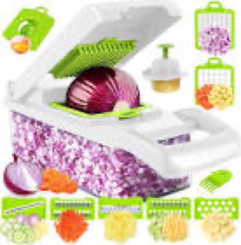 MASTERPREP™ Vegetable Chopper Mandoline Slicer, 15-in-1 Food Dicer with Container, Interchangeable S