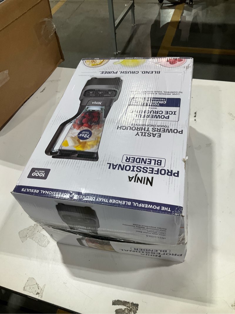 Condition photo showing As Is for Ninja BL610 Professional 72 Oz Countertop 1000-Watt Base and Total Crushing Technology for-Smoothies, Ice and Frozen Fruit, Black, Blender + Pitcher