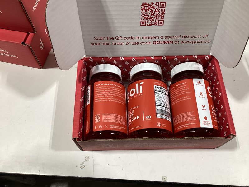 Condition photo showing Good Condition for Goli Nutritional Supplement, Apple Cider Vinegar Gummy Vitamins Nutrition, 2 Pack of 60 Count Apple 60 Count(Pack of 2)