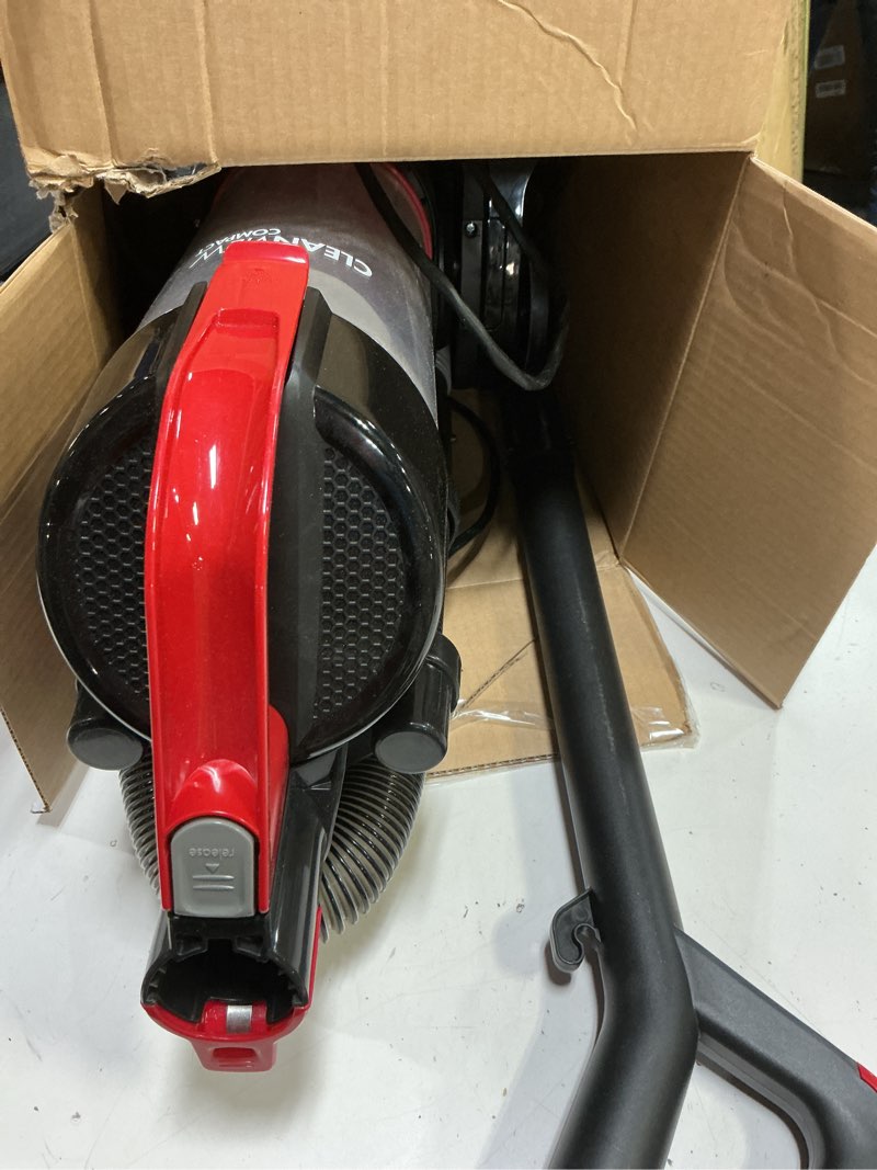 Condition photo showing As Is for bissell cleanview compact upright vacuum, fits in dorm rooms & apartments, lightweight with powerful suction and removable extension wand, 3508