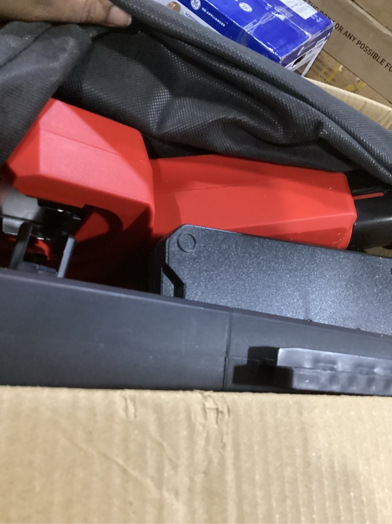 Condition photo showing As Is for mzk 40v cordless leaf blower vacuum mulcher, 3-in-1 battery powered leaf vacuum with 40l bag, 600 cfm 160 mph, 2×4.0ah batteries for lawn, yard cleanup
