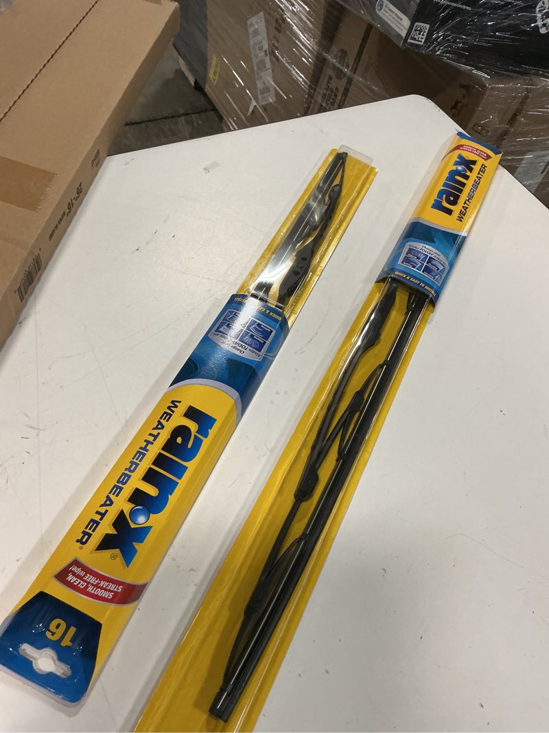 Condition photo showing New/Like New for rain-x 820147 weatherbeater wiper blades, 26" and 16" windshield wipers (pack of 2), automotive replacement windshield wiper blades that meet or exceed oem quality and durability standards