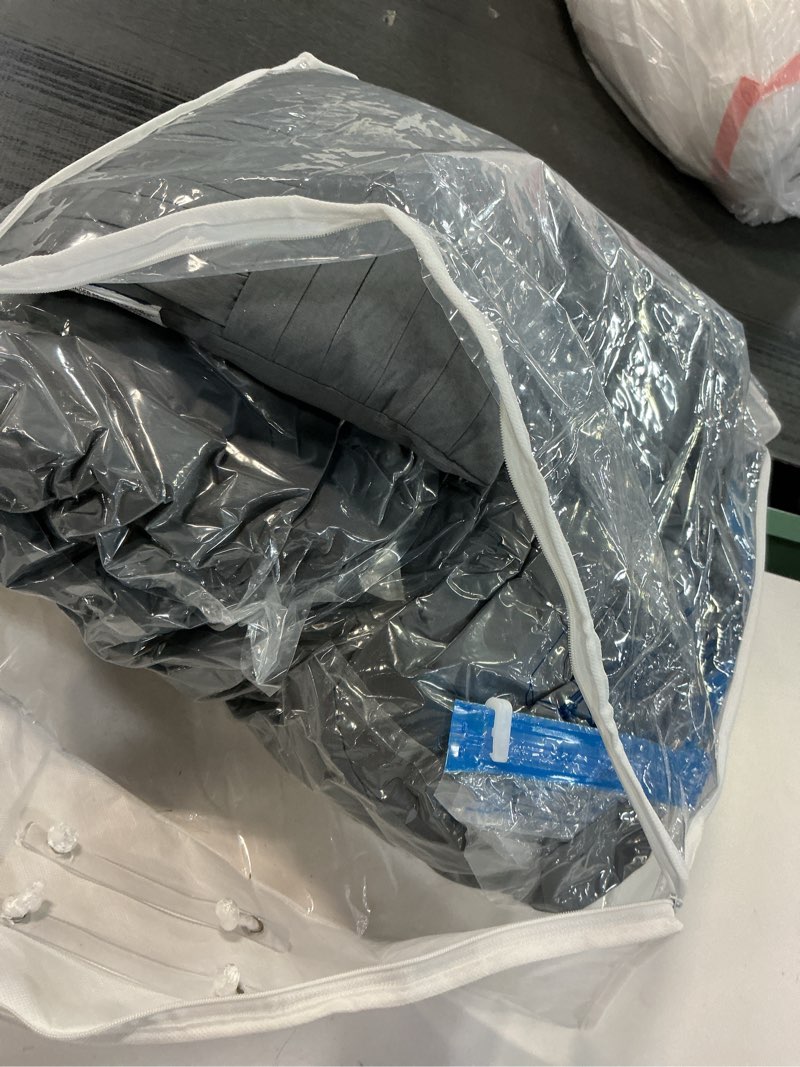 Condition photo showing As Is for Bedsure California King Comforter Set - 4 Pieces Pinch Pleat Bed Set, Dark Grey Boho Bedding for All Season, 1 Soft Comforter, 2 Pillowcases, 1 Decorative Pillow California King 13 - Dark Grey