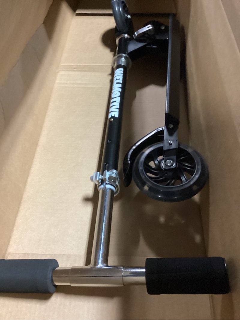 Condition photo showing Good Condition for Kick Scooter for 3+Years Old Boys & Girls Lightweight, Foldable, Aluminum Frame, and Adjustable Handlebars, Rear Brake, and Flashing Light up Wheels Black