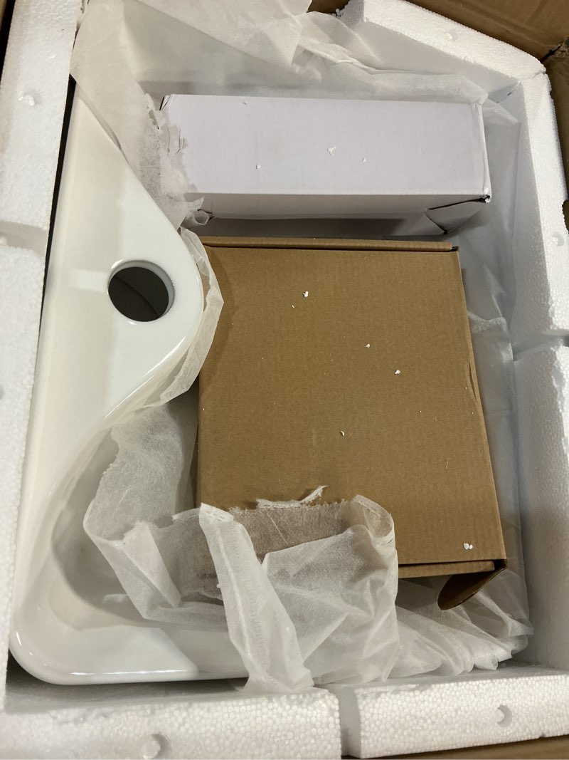 Condition photo showing Good Condition for  sinber bvs1616a-ok 16" x 16" x 4.92" white square ceramic countertop bathroom vanity vessel sink
