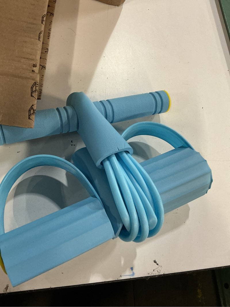 Condition photo showing Good Condition for pedal resistance bands with handles, upgrade 6-tubes manual tension training pedal, natural rubber foot pedal resistance bands, multifunction fitness bands for abdomen, waist, arm, leg blue