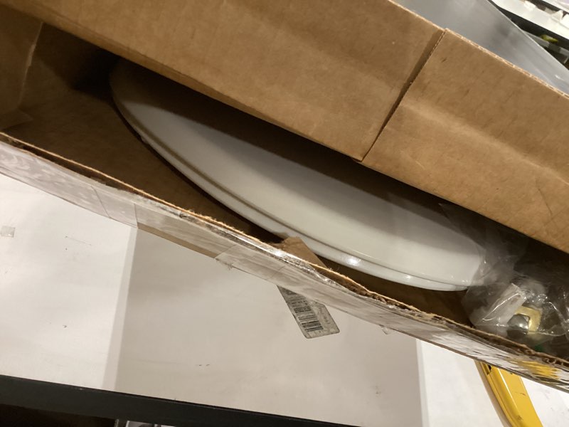Condition photo showing As Is for mayfair nextstep2 toilet seat with built-in potty training seat, slow-close, removable that will never loosen, elongated, white elongated 1