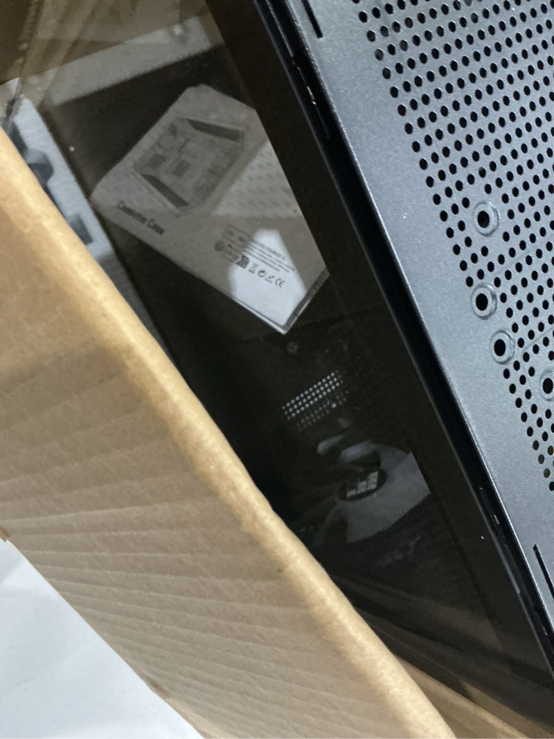 Condition photo showing As Is for foifkin f100 pc case - pre-installed 3 argb fan, micro-atx computer case, gaming pc case, 270° panoramic glass, 240mm rad support, usb 3.0, foifkin (black)