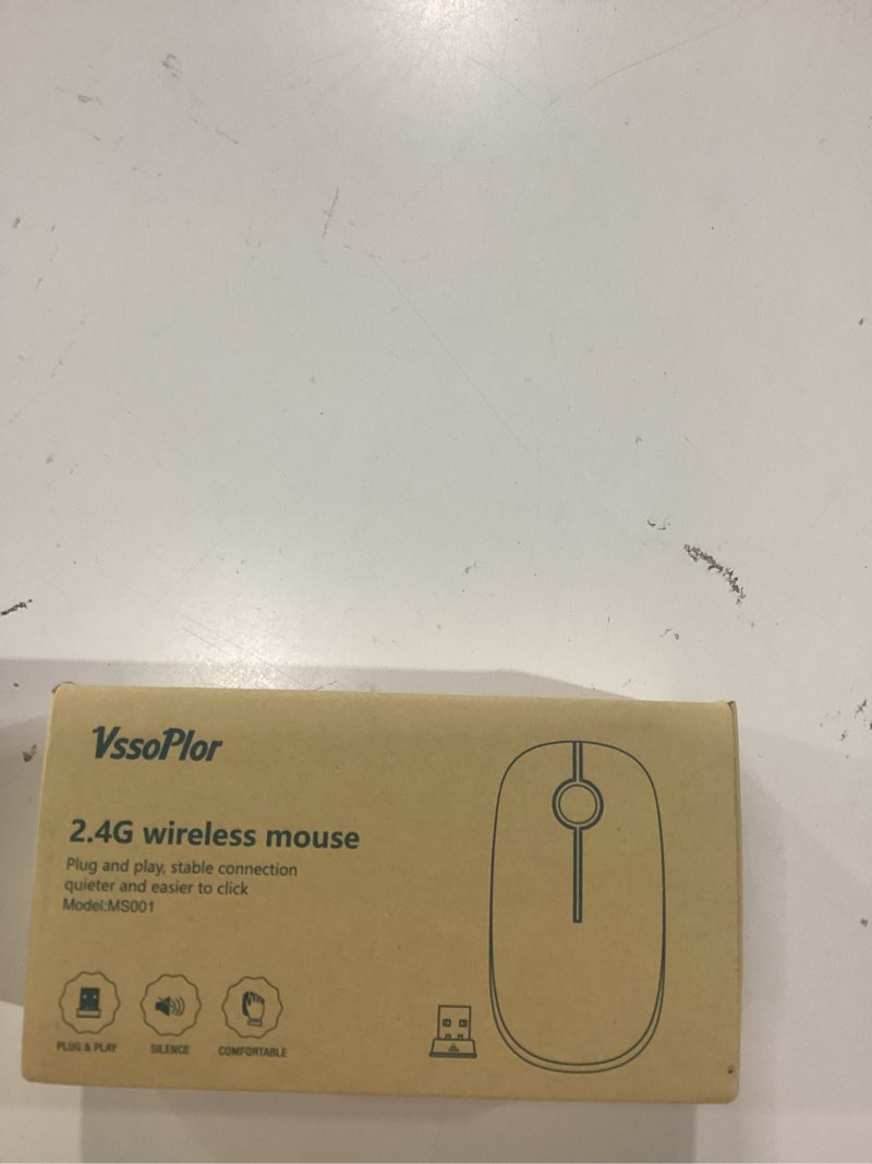 Condition photo showing New/Like New for vssoplor wireless mouse, 2.4g slim portable computer laptop mouse with nano receiver quiet silent optical mice for notebook, pc, laptop, computer-black and silver