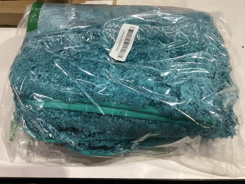 Condition photo showing Good Condition for miulee teal bathroom rugs set 2 piece, soft absorbent microfiber bath mat set, non slip quick dry machine washable plush shaggy bath rugs for bathroom floor, tub and shower, 16x24 inches 16''x24'' teal