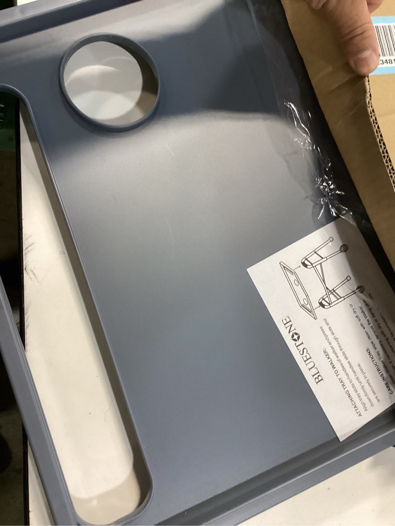 Condition photo showing Good Condition for Walker Tray Table with 2 Cup Holders - Universal Trays for Standard Folding Walkers - Home Mobility Accessories by Bluestone (Gray)