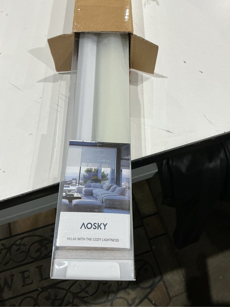 Condition photo showing Good Condition for aosky cordless roller shades blackout blinds for windows room darkening rolled up shades with spring system, uv protection window shades door blinds for home and office (23" w x 72" h, ivory) 23"w x 72"h ivory
