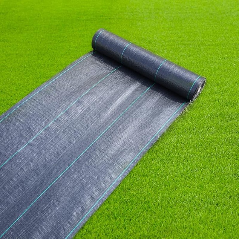 5ftx100ft Weed Barrier Landscape Fabric Heavy Duty, 3.2oz Weed Barrier Fabric, Easy Setup Woven Garden Weed Fabric Landscaping Fabric