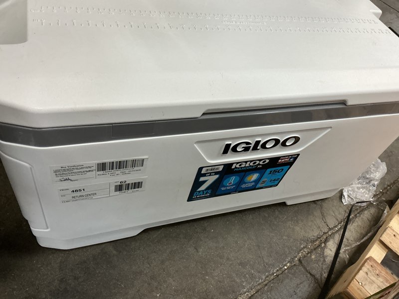 Condition photo showing As Is for igloo 150 quart maxcold cooler - convenient design