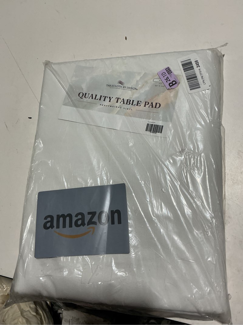 Condition photo showing Good Condition for quality table pad protector, superior protection from spills, scratches & heat - reusable table cloth with cushion flannel backing (140" l x 54" w) 140" x 54" (rectangular)