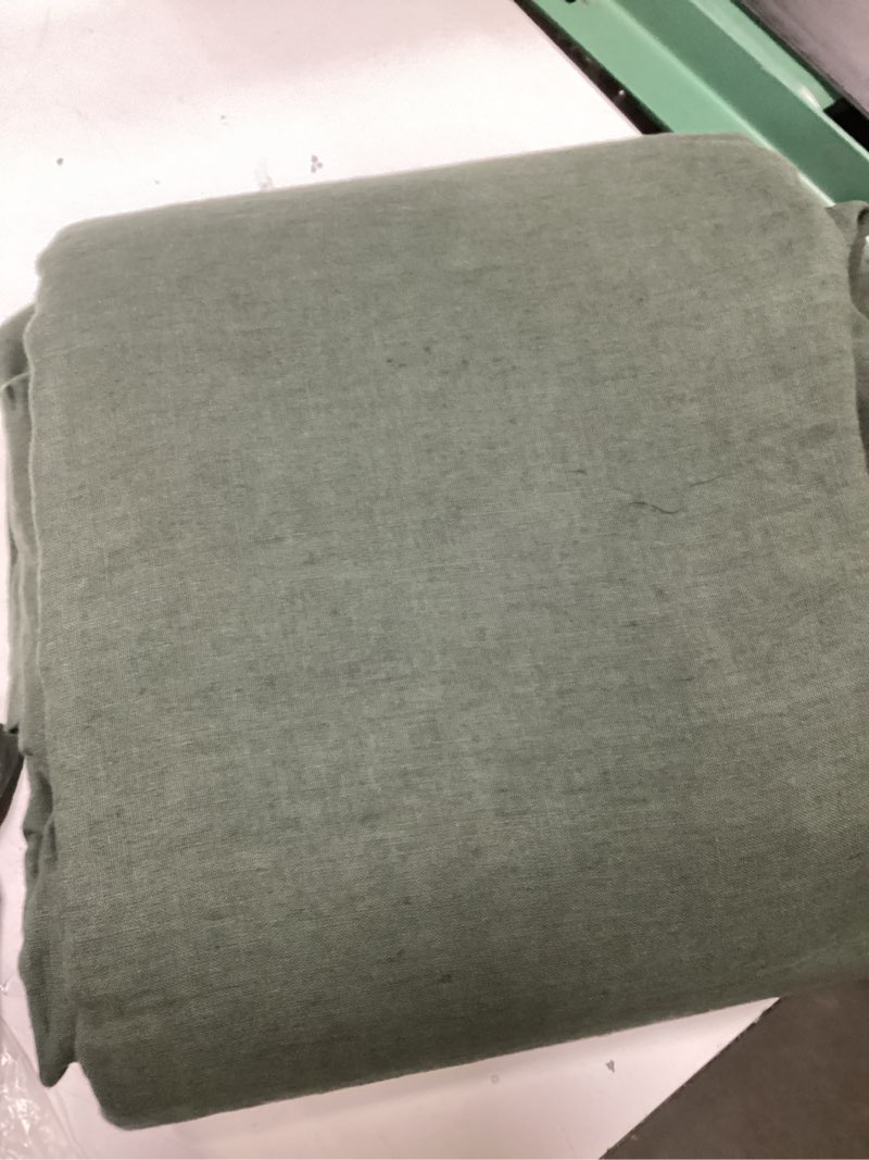 Condition photo showing Good Condition for linen sheet set queen pine green