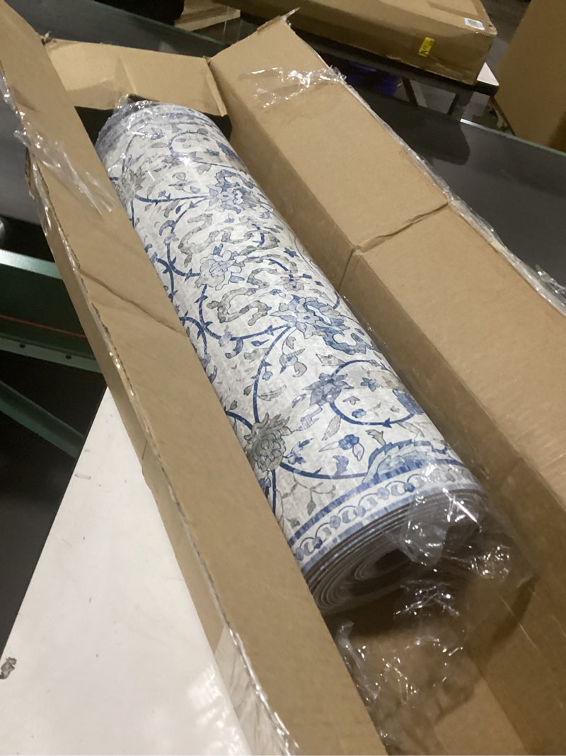 Condition photo showing Good Condition for Runner Mat for Hallways Kitchen, 2'x 20' Non Slip Waterproof Rug-Like Pattern Area Mat for Entryway, Vintage Printed Soft Kitchen Floor Rug for Laundry, Bathroom, Bedroom, Living Room Floral 2' x 20' (Rectangular)