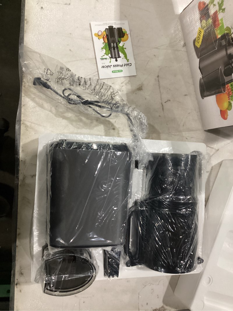 Condition photo showing New/Like New for Juicer Machines with 5.8" Large Feed Chute, 400W Cold Press Juicer for Whole Vegetables and Fruits, Slow Masticating juicer Easy to Clean Juice Extractor Machine High Juice Yield(Titanium Gray) Grey
