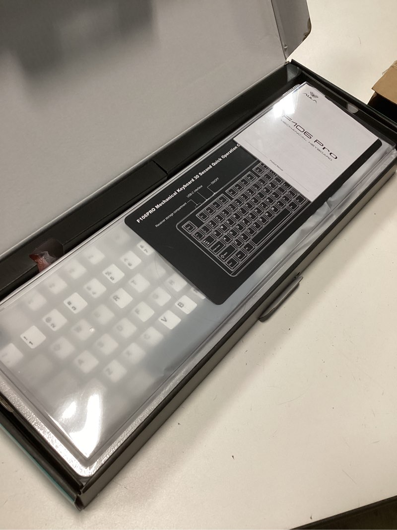 Condition photo showing New/Like New for AULA F106PRO Wireless Keyboard, Full Size Mechanical Keyboard with Media Knob & Screen, 8000mAh Battery Hot Swappable Custom PBT keycaps Gaming Keyboard - Blaze Switch,Black White Grey Black&White&Grey