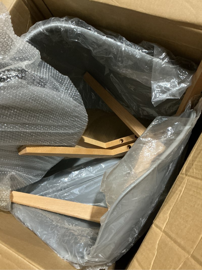 Condition photo showing Good Condition for possibly incomplete similar to modern side chair with wood legs (set of 2)gray
