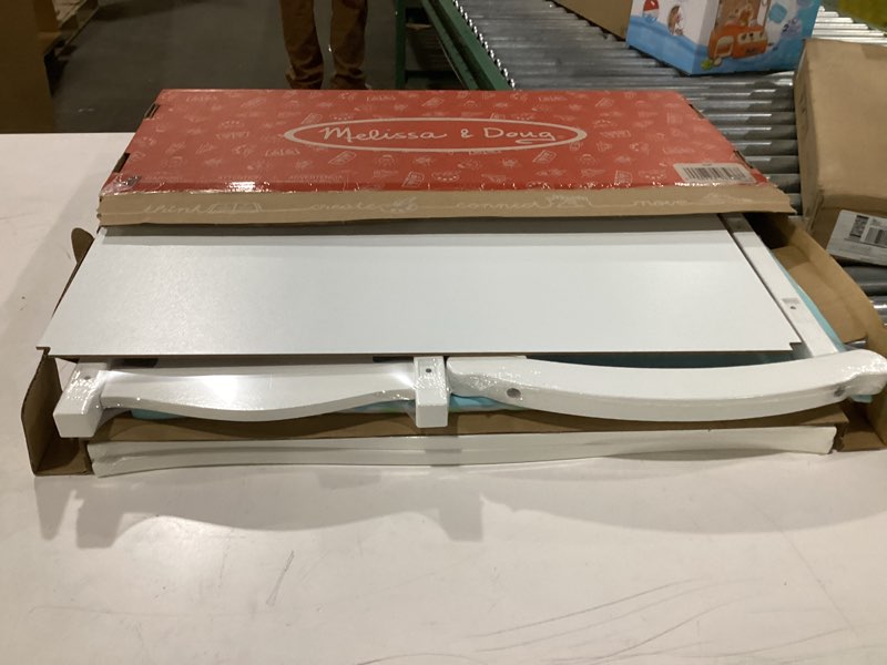 Condition photo showing New/Like New for Melissa & Doug Mine to Love Wooden Play Cradle for Dolls, Stuffed Animals - White