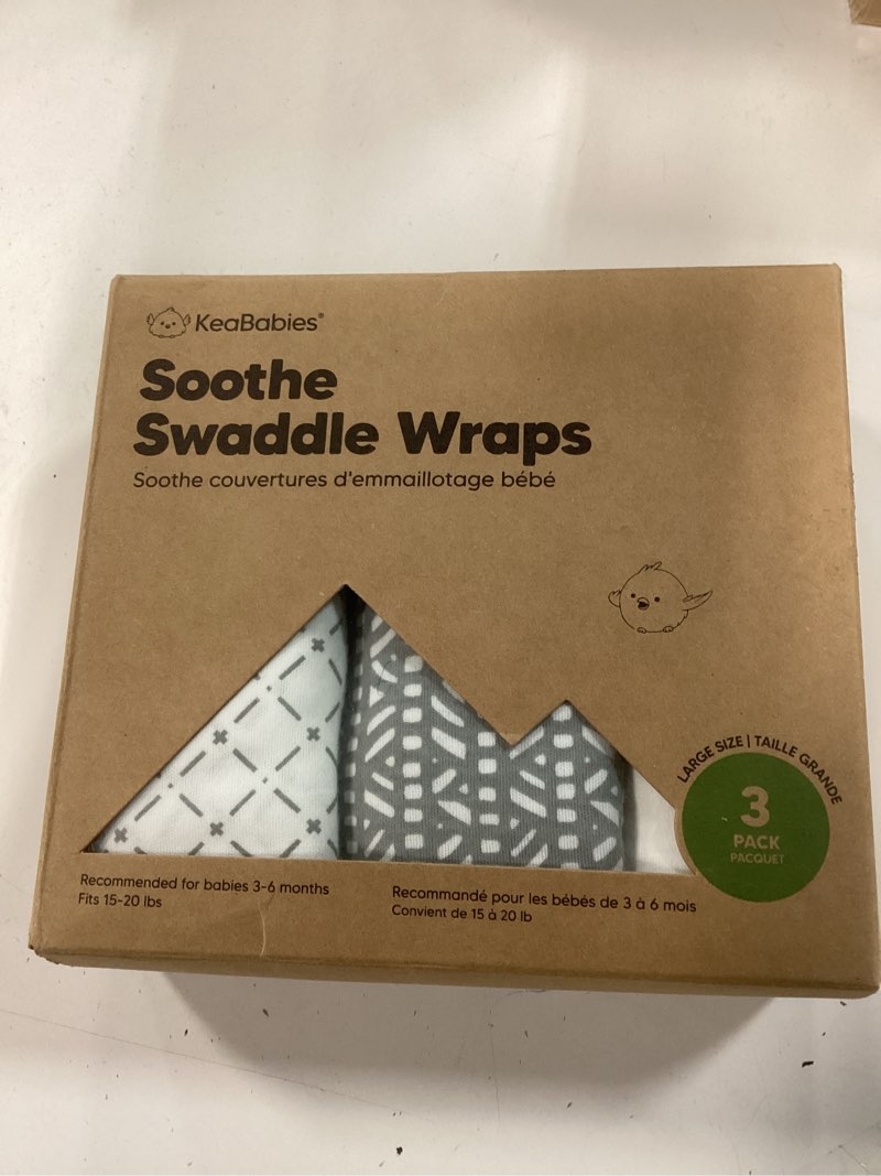 Condition photo showing New/Like New for 3-pack organic baby swaddle sleep sacks - swaddles for newborns, infant 3-6 months, baby girls, boys, soft & snug newborn sleep sack, nursery swaddling blankets (nordic, l) large (3-6 months) nordic