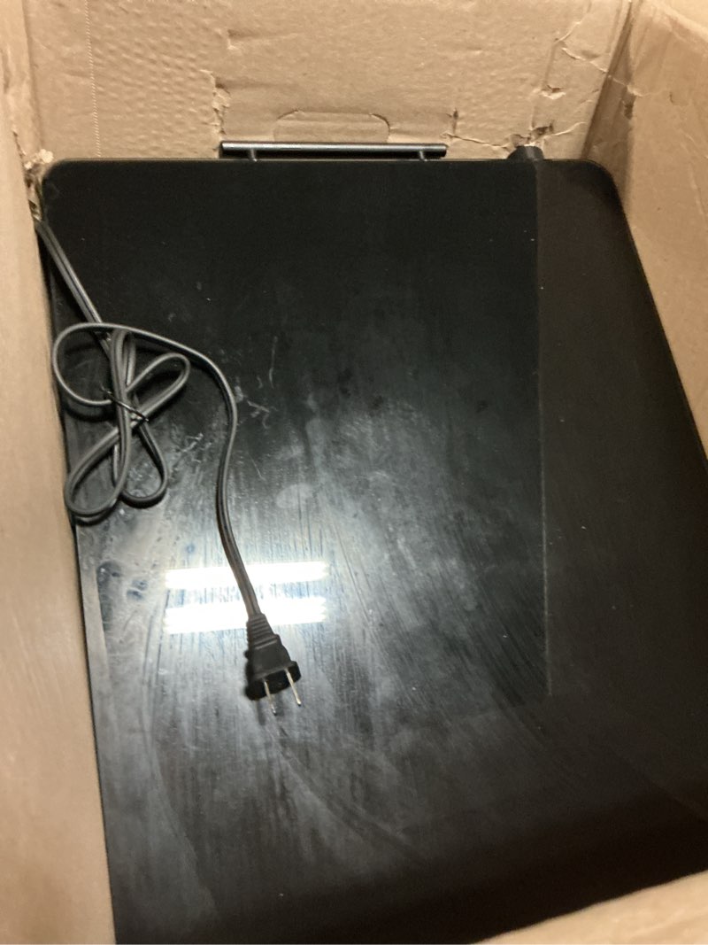 Condition photo showing As Is for Chefman Electric Warming Tray with Adjustable Temperature Control, Perfect For Buffets, Restaurants, Parties, Events, and Home Dinners, Large 21” x 16” Glass-Top Surface Keeps Food Hot – Black Stainless Black Large - 21" x 16"