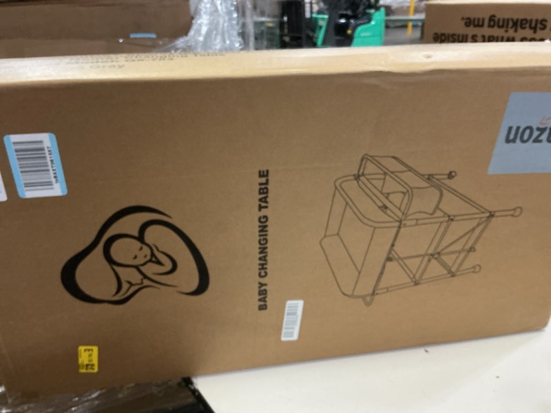 Condition photo showing New/Like New for BEKA Diaper Changing Station, Portable Changing Table for Baby, Waterproof, Folding Portable Changing Station, Adjustable Height w/Organizer, Mobile Nursery Diaper Changing Table for Baby, Newborn Dark Gray