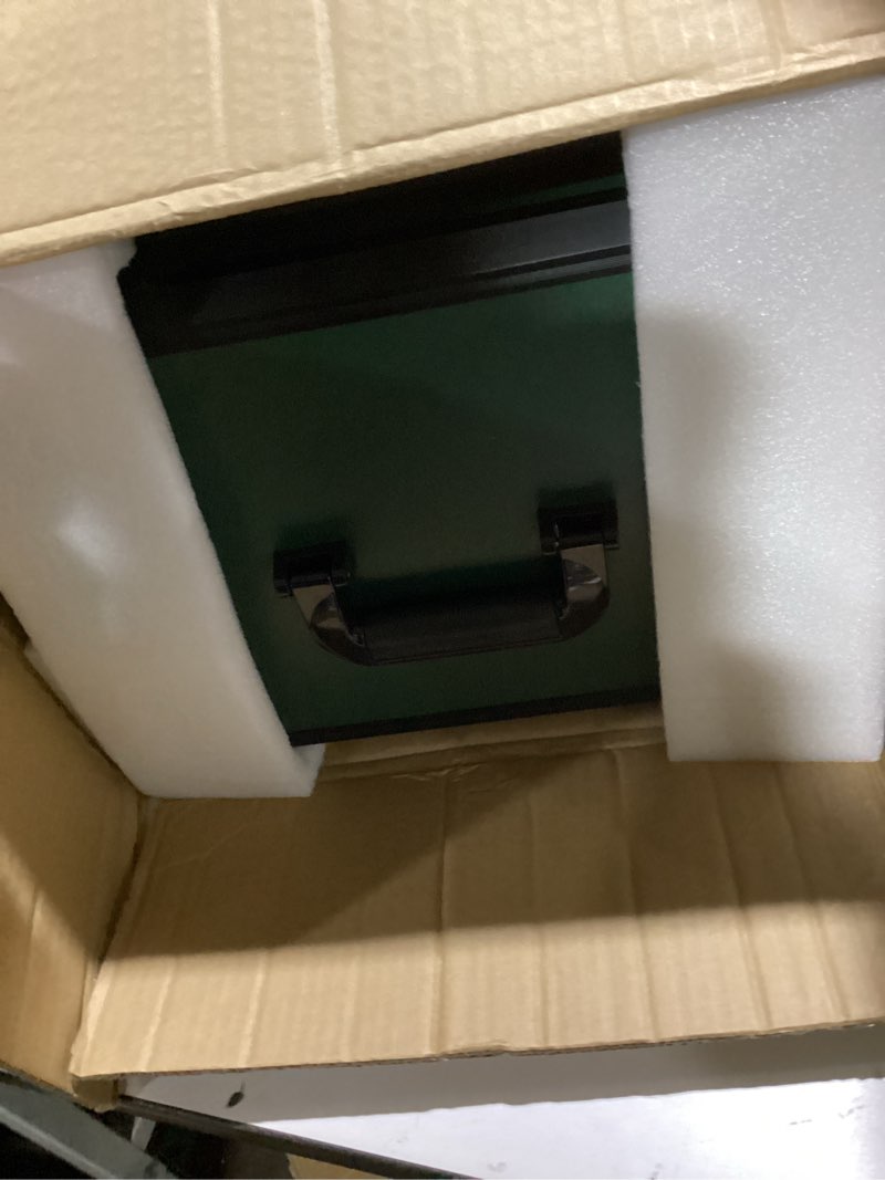 Condition photo showing As Is for FRENESSA Rolling Makeup Train Case Cosmetology Case on Wheels 5 in 1 Makeup Case with Lid Rolling Large Make Up Organizer for Artist Barber Salon Nail Teach Kits Professional Cosmetic Box Dark Green