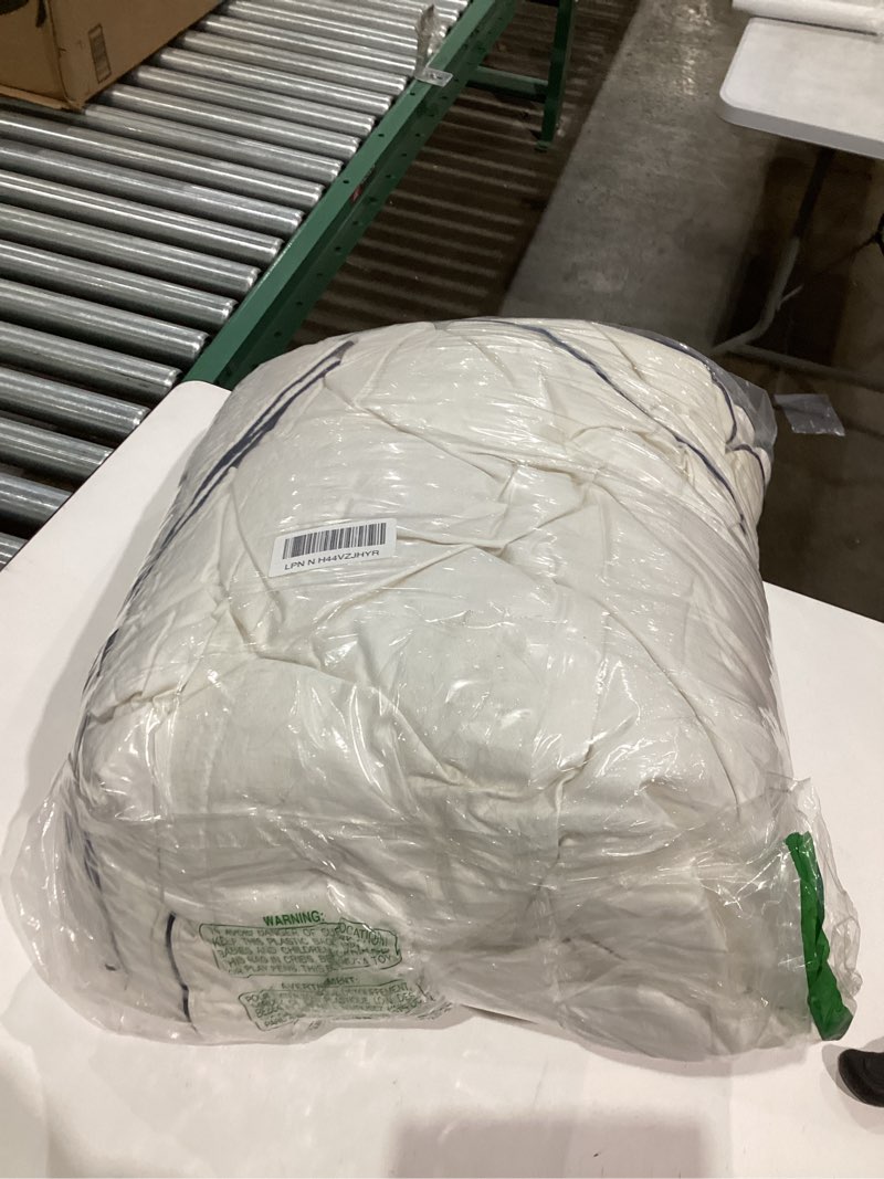 Condition photo showing New/Like New for Pacific Coast Down Comforters Queen Size, 100% Cotton Duvet Insert, Extra Fluffy White Comforter, Ultra-Soft, Breathable, All Season Hotel Luxury Bedding Comforters, 8 Corner & Center Loops (90"x90")