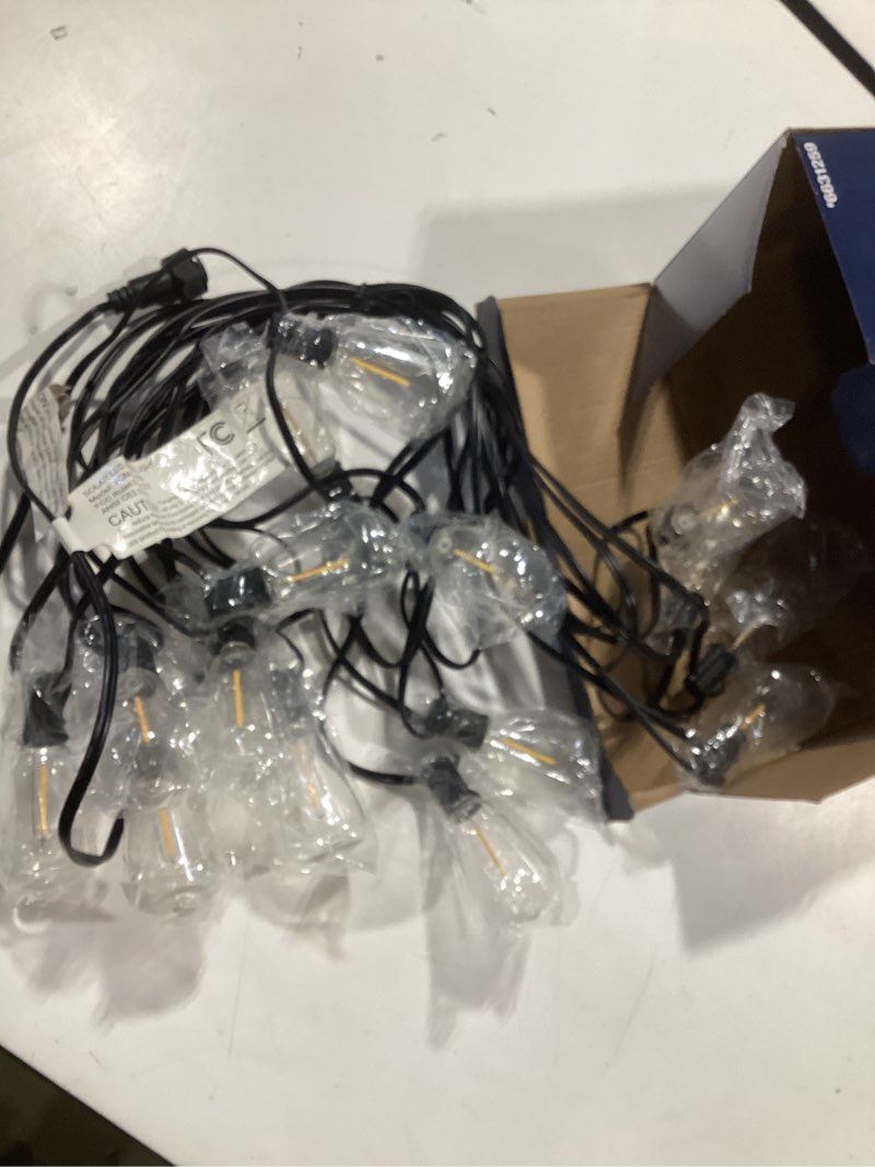 Condition photo showing Good Condition for harbor breeze 48-ft solar black indoor/outdoor string light with 20 white -light led edison bulbs