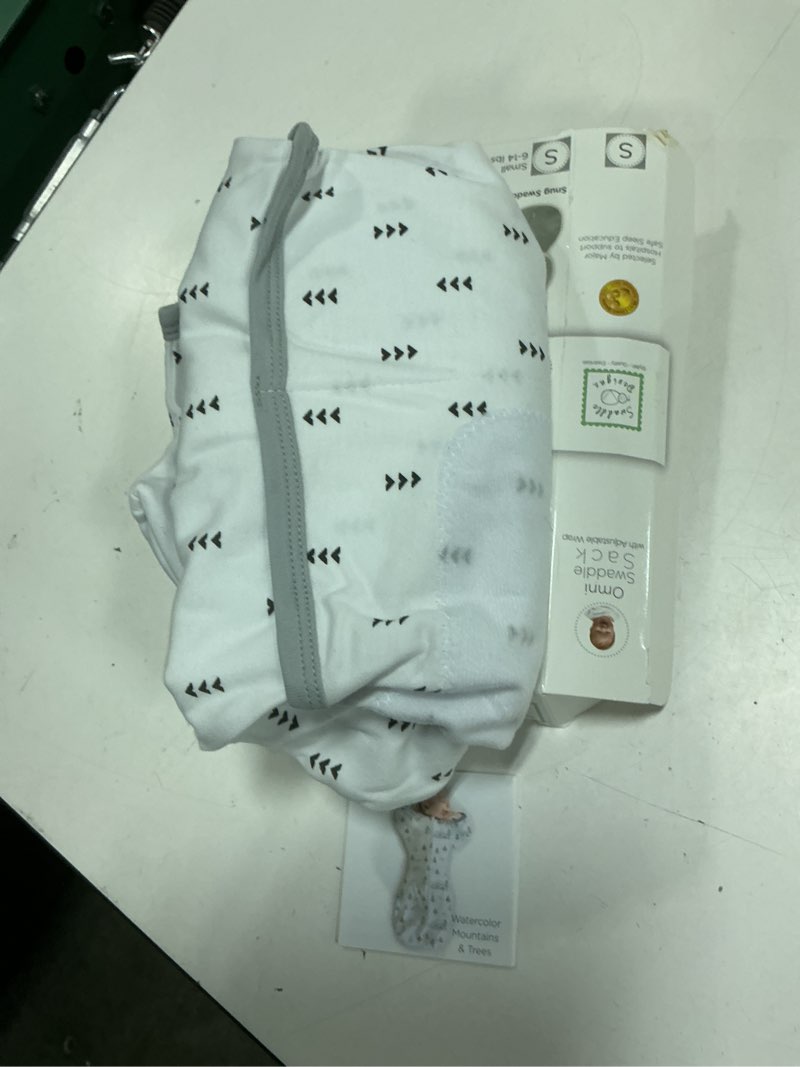 Condition photo showing As Is for swaddledesigns 6-way omni swaddle sack, arms up swaddle for newborn, more options to calm startle reflex, improves sleep tiny arrows small (6-14 pound)
