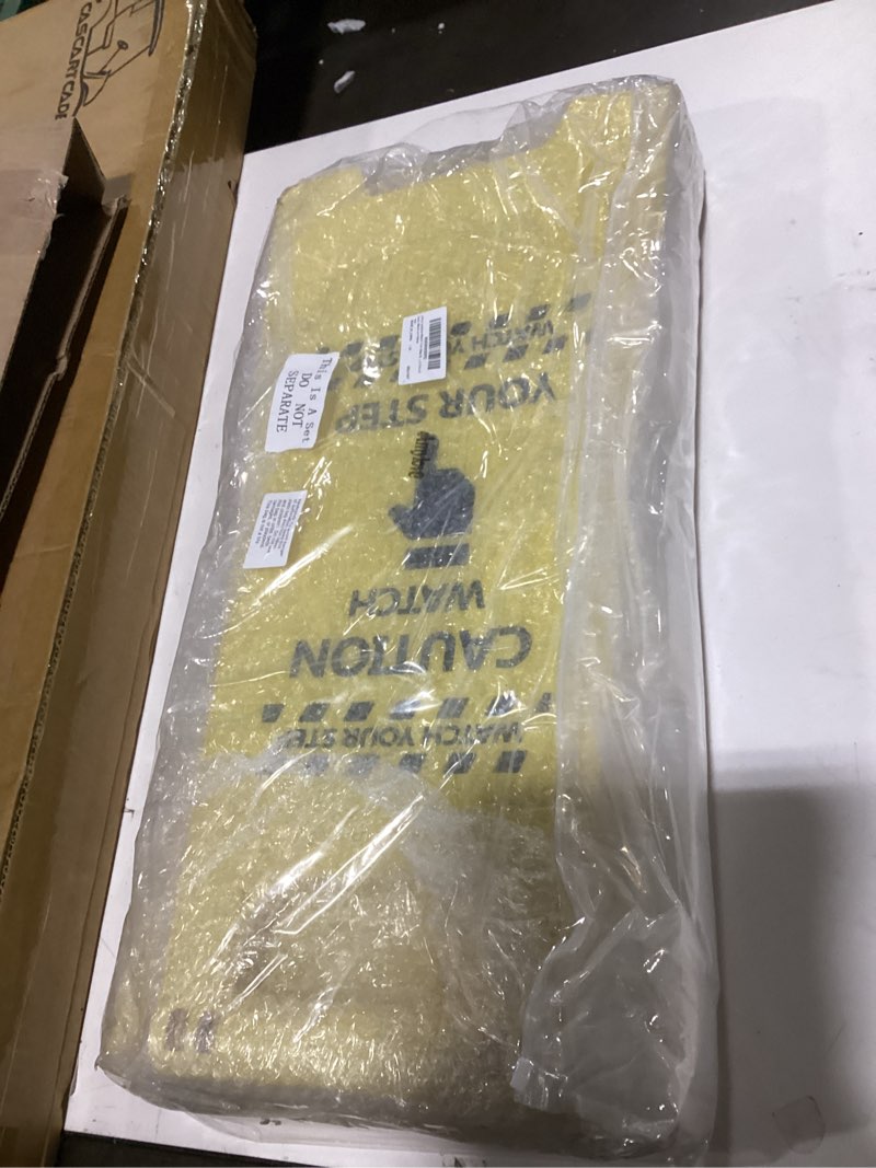 Condition photo showing Good Condition for 3 pcs caution watch your step sign safety double sided floor heavy duty plastic warning caution sign for home yard outdoor wet floor step, 24 x 11.6 x 8 inch, black on yellow