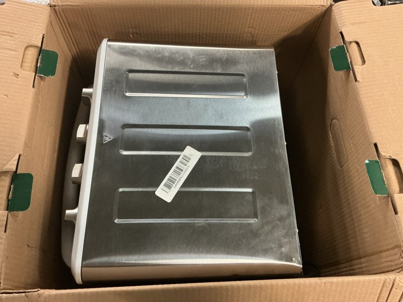 Condition photo showing As Is for Cuisinart Air Fryer Toaster Oven with Grill, 1800W 8-1 Air Fryer Oven with Bake, Convection Bake, Grill, Broil and Warm Options, Large Capacity, 60-Minute Timer, TOA-70W, White White Convection Toaster Air Fryer Oven w/ Grill