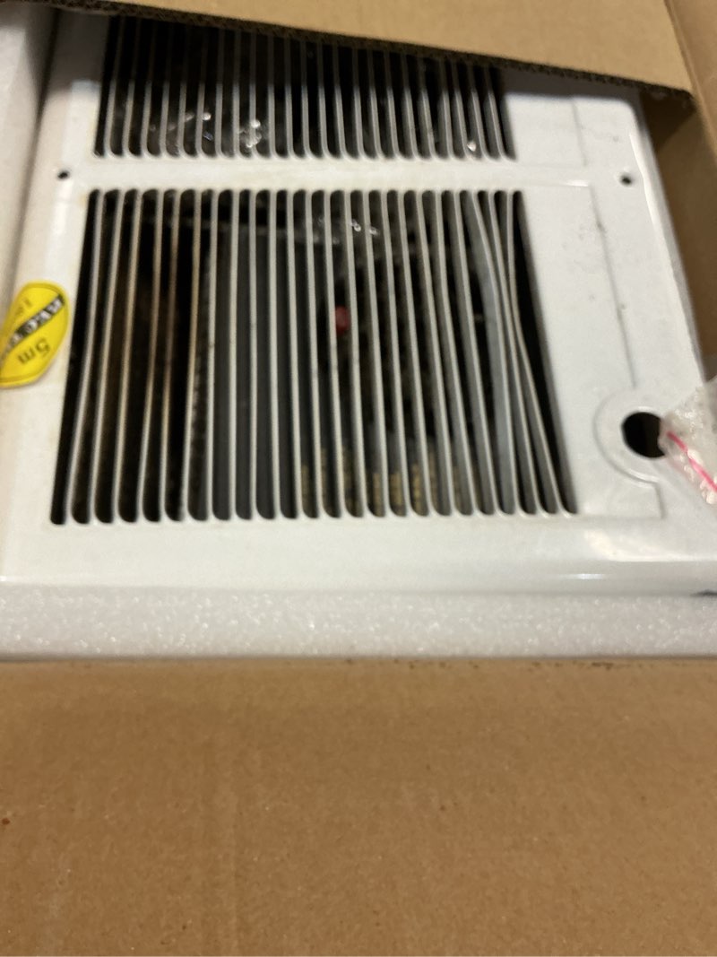 Condition photo showing As Is for cstc302tw twin electric wall heater (for part: 67526), 3000/2250 watt, 10236/7677 btu, 240/208 volt, for 450 sq ft room heating, with adjustable thermostat, overheat protection, fast heating