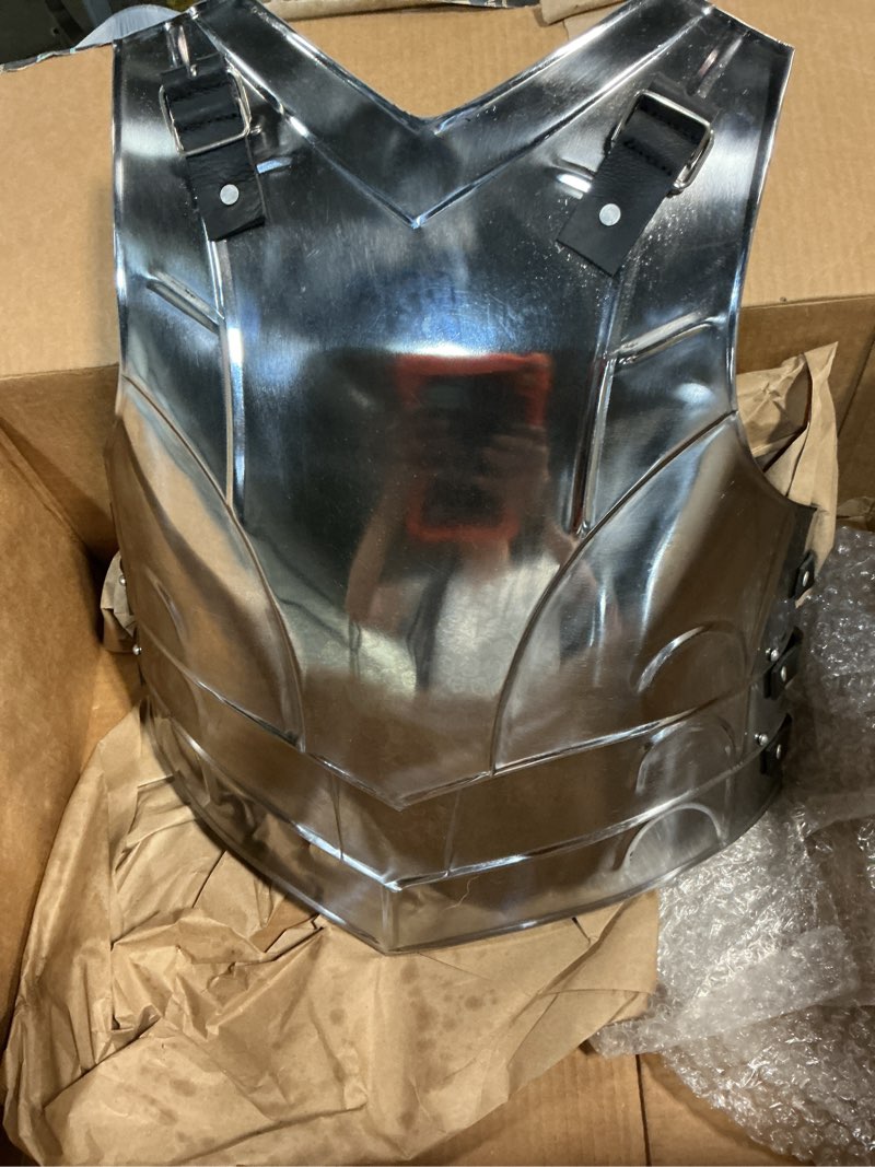Condition photo showing Good Condition for larp medieval steel armor full cuirass breastplate and back plate larp and cosplay for authentic historical reenactments armor silver