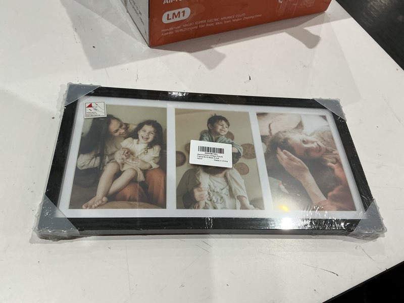Condition photo showing Good Condition for decoruhome 8x16 picture frames collage wall decor, display 3pcs 5x7 photos with mat or 1pcs 8x16 unmatted, 3 5x7 collage picture frames for wall mounting, black 8x16 (3-5x7) black