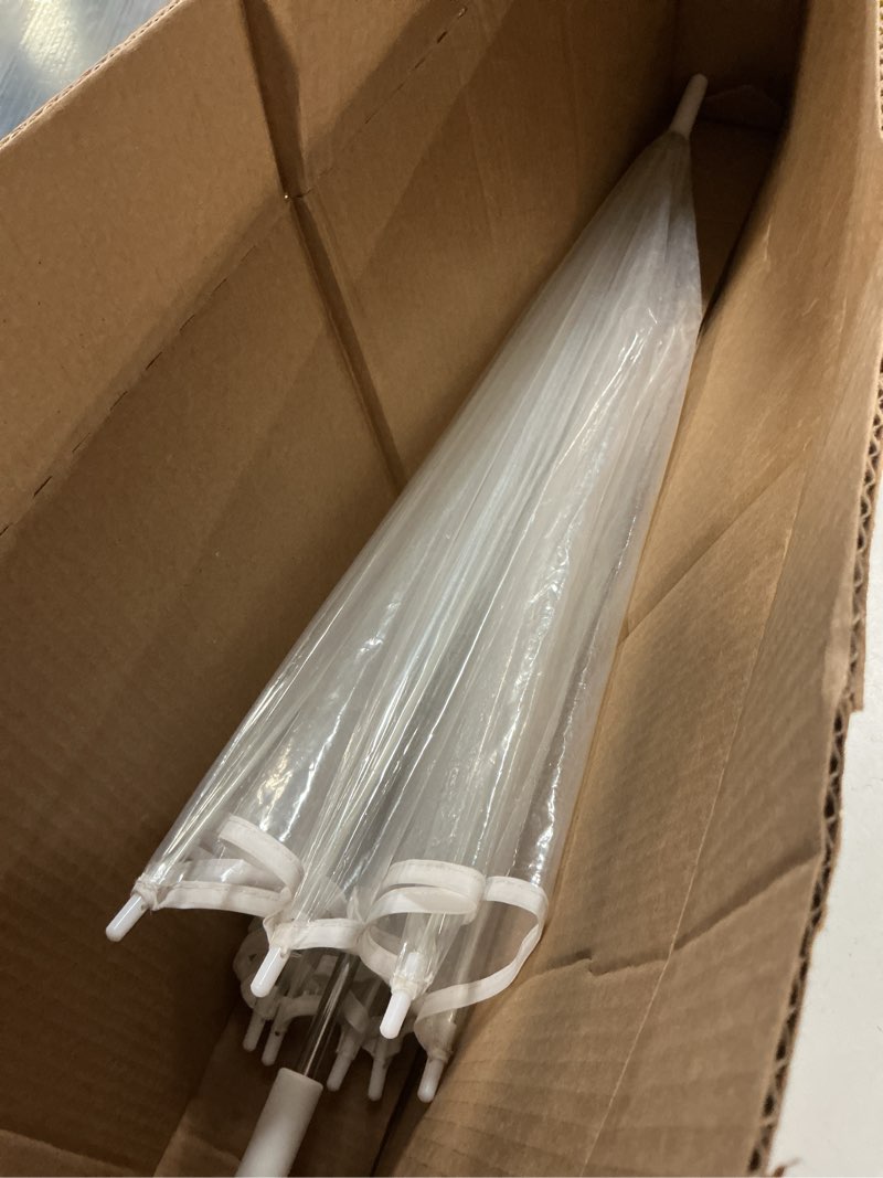 Condition photo showing As Is for Adult Clear Bubble Umbrella with Dome Canopy and Lightweight Wind and Rain Protection White 52 Inch Arc