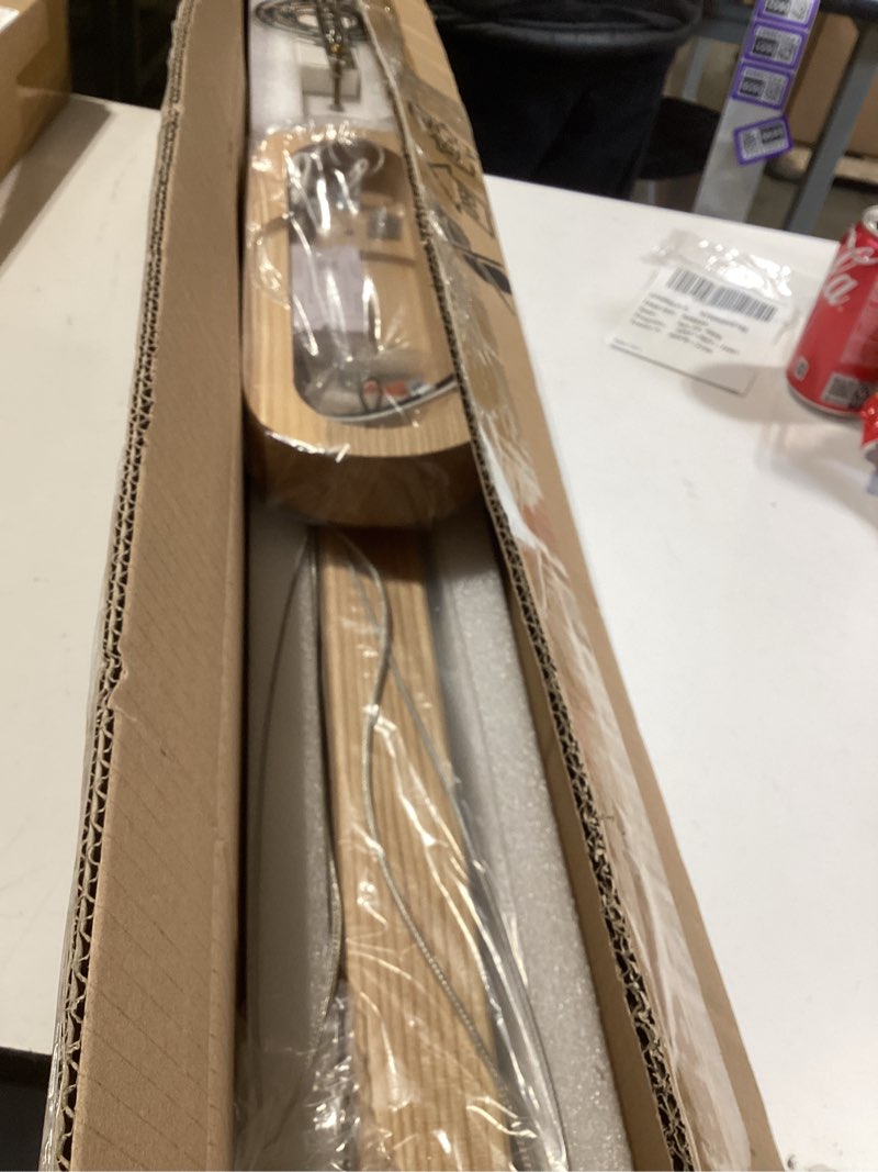 Condition photo showing Good Condition for 39" wooden linear pendant light led pendant lights dimmable pool table island lights modern linear chandeliers for dining room kitchen ceiling pendant lamp for kitchen island billiard room natural natural 39in