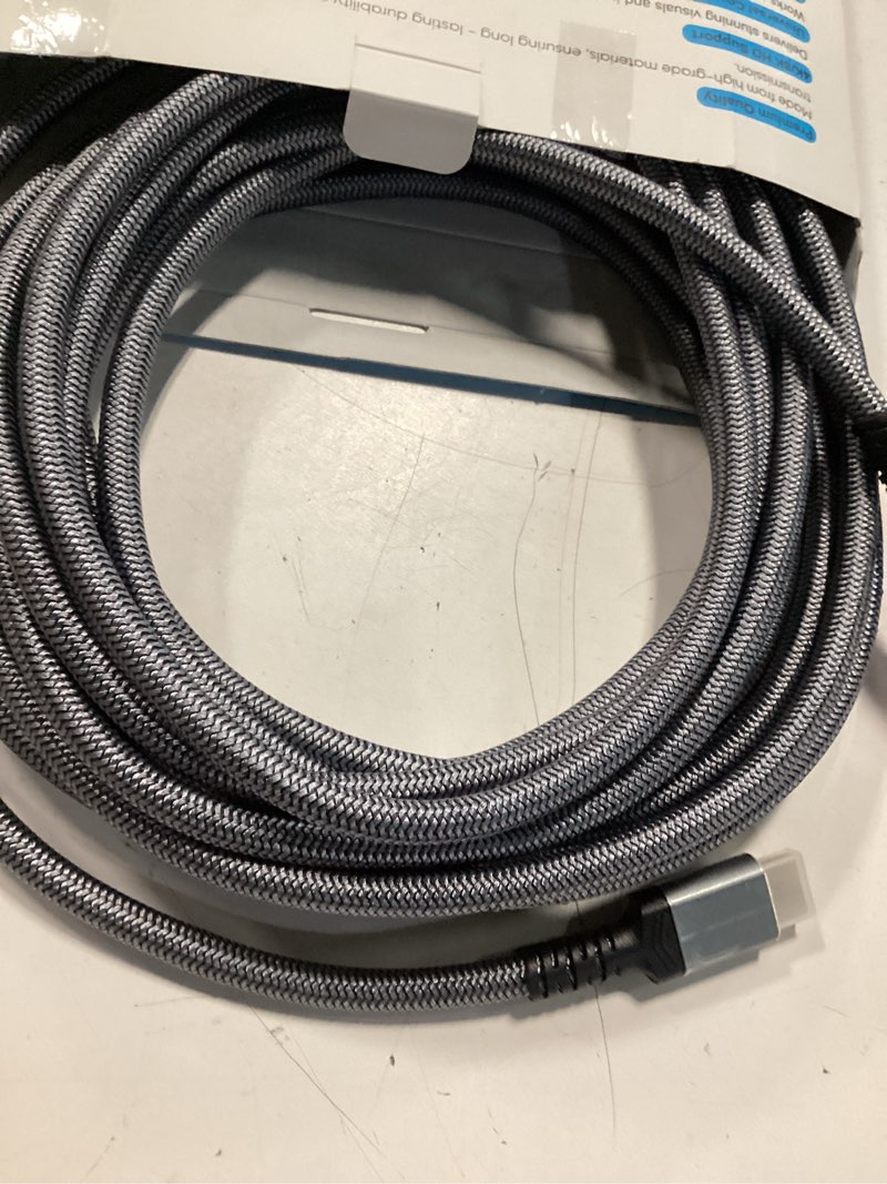 Condition photo showing Good Condition for highwings long 8k hdmi cable 25ft 48gbps, 2.1 high speed gaming cord 4k@120hz 8k@60hz rtx 3090 earc 3d compatible for ps5, uhd tv and blu-ray player 25 feet grey
