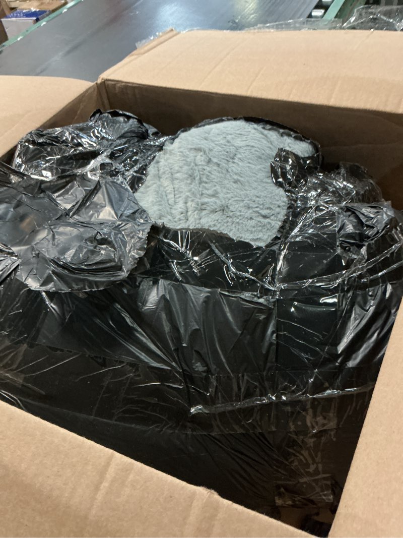 Condition photo showing As Is for a nice night faux fur reading pillow bed wedge large adult children backrest with arms back support for sitting up in bed / couch for bedrest,gray (standard) gray standard