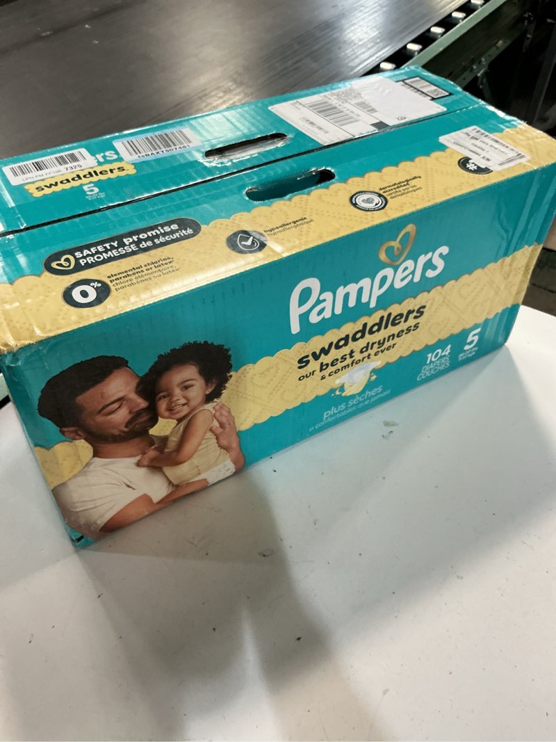 Condition photo showing New/Like New for pampers baby diapers - swaddlers - size 5, 104 count, ultra absorbent disposable infant diaper size 5 104