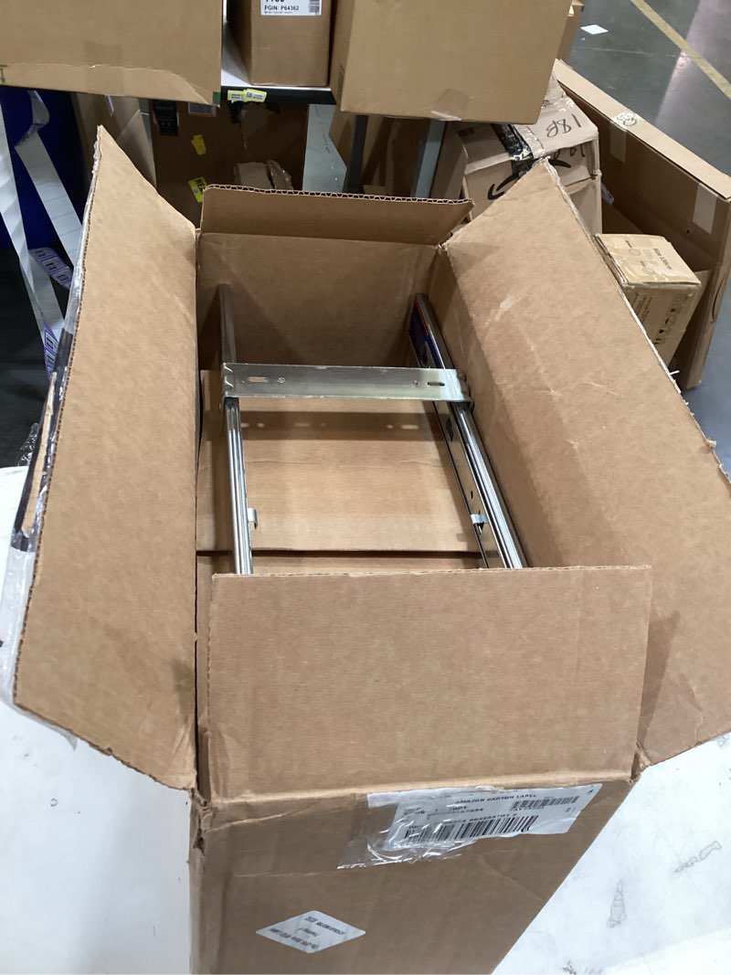 Condition photo showing Good Condition for knape & vogt scb9-1-20pt 8.375 inch x 20.125 inch x 17.313 inch 20 qt. in-cabinet single soft-close bottom-mount pull-out trash can, platinum platinum single 20 qt.