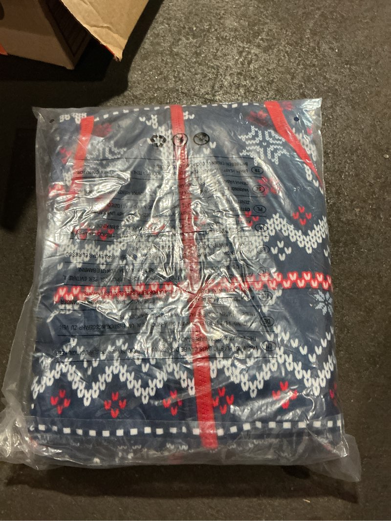 Condition photo showing New/Like New for giggling getup matching pajamas for couples, christmas pajamas for women and men, nordic reindeer pattern hooded jumpsuits