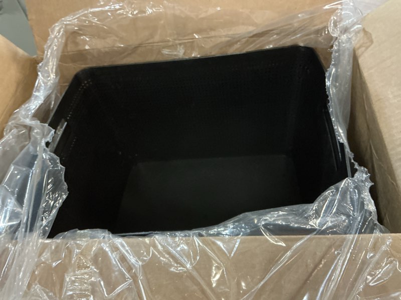 Condition photo showing Good Condition for BINO | Woven Plastic Basket | Large (Black), 3-Pack | THE JUTE COLLECTION | Home Organization, Space - Saving Storage, Stylish Design | Jute Basket | Plastic Storage Basket Black 3PK- L