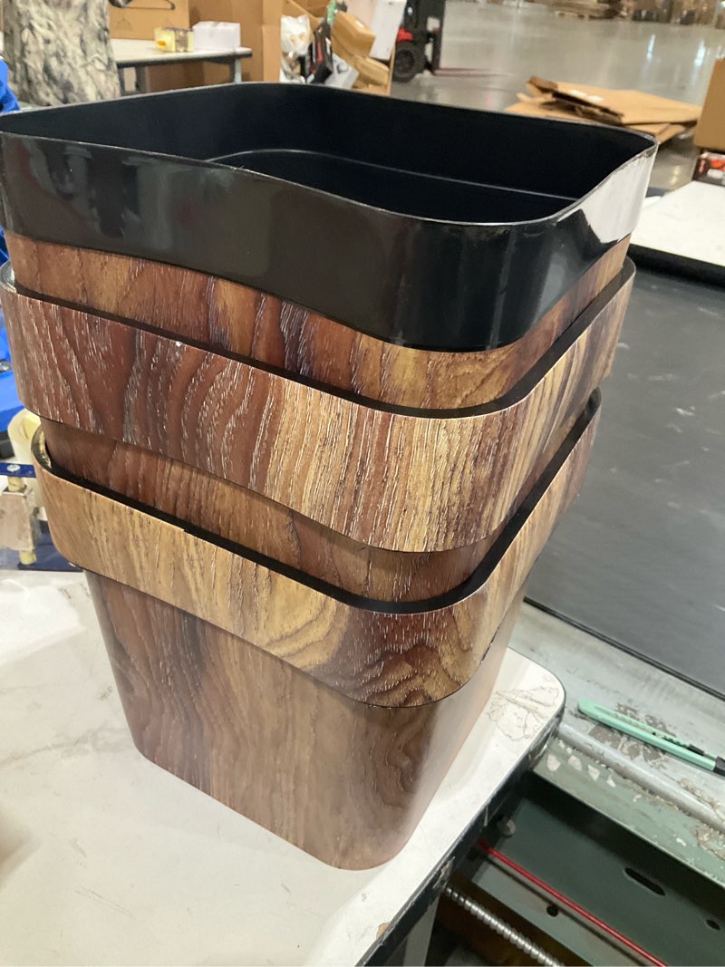 Condition photo showing As Is for indoor trashcan set of 3