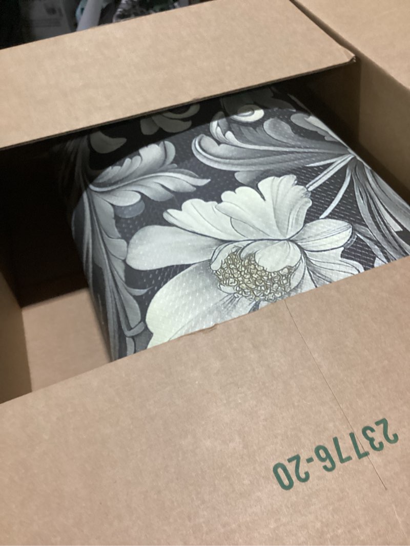 Condition photo showing As Is for color&geometry floral kitchen mat 24"x87", anti fatigue kitchen mats for floor, kitchen rugs non slip, waterproof & oil proof padded runner for standing desk office, sink - grey floral-grey 24''x87''
