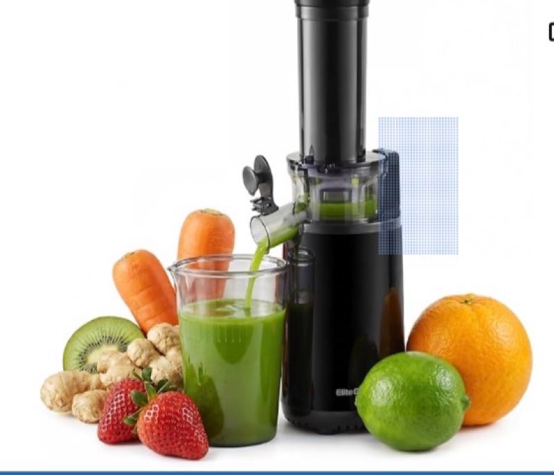 elite gourmet ejx600 mini compact small space-saving masticating slow juicer cold press juice extractor, nutrient and vitamin dense, bpa-free tritan, eas