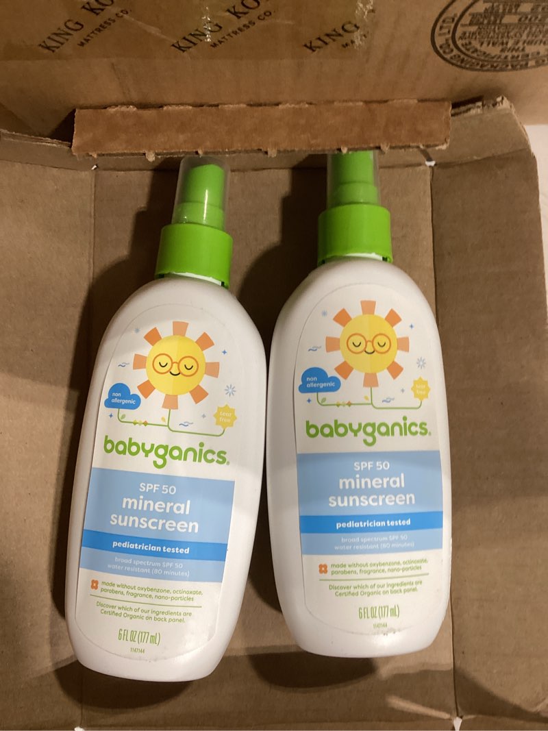 Condition photo showing Good Condition for babyganics spf 50 baby sunscreen spray | uva uvb protection | octinoxate & oxybenzone free | water r